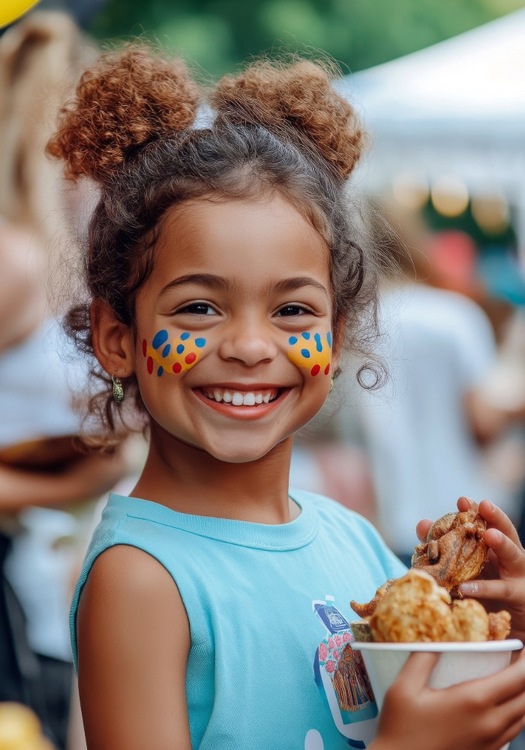 Zeigt wie Kinder auf Festival sind