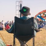 Stimmung auf einem Musikfestival Zeigen